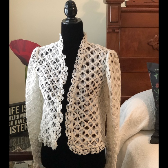 Jackets & Blazers - White Lace Cover Up